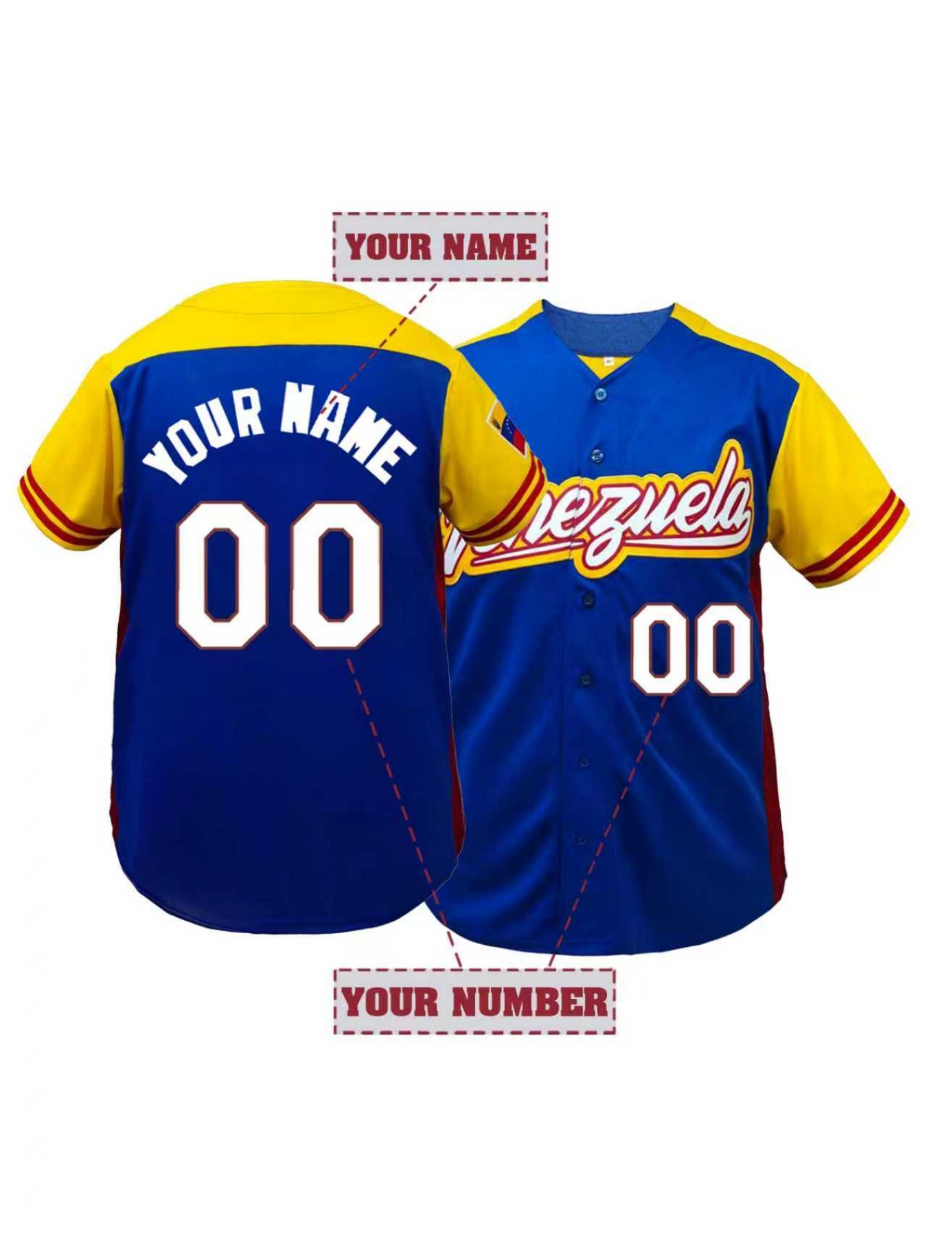 Sports Equipment Jersey - Jersey Baseball Pria yang Dipersonalisasi, Nama
