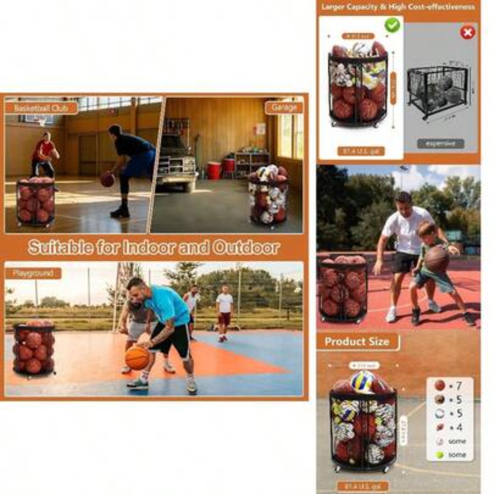 Troli Penyimpanan Bola Tahan B - Sports Equipment For Volleyball ulasan dan harga