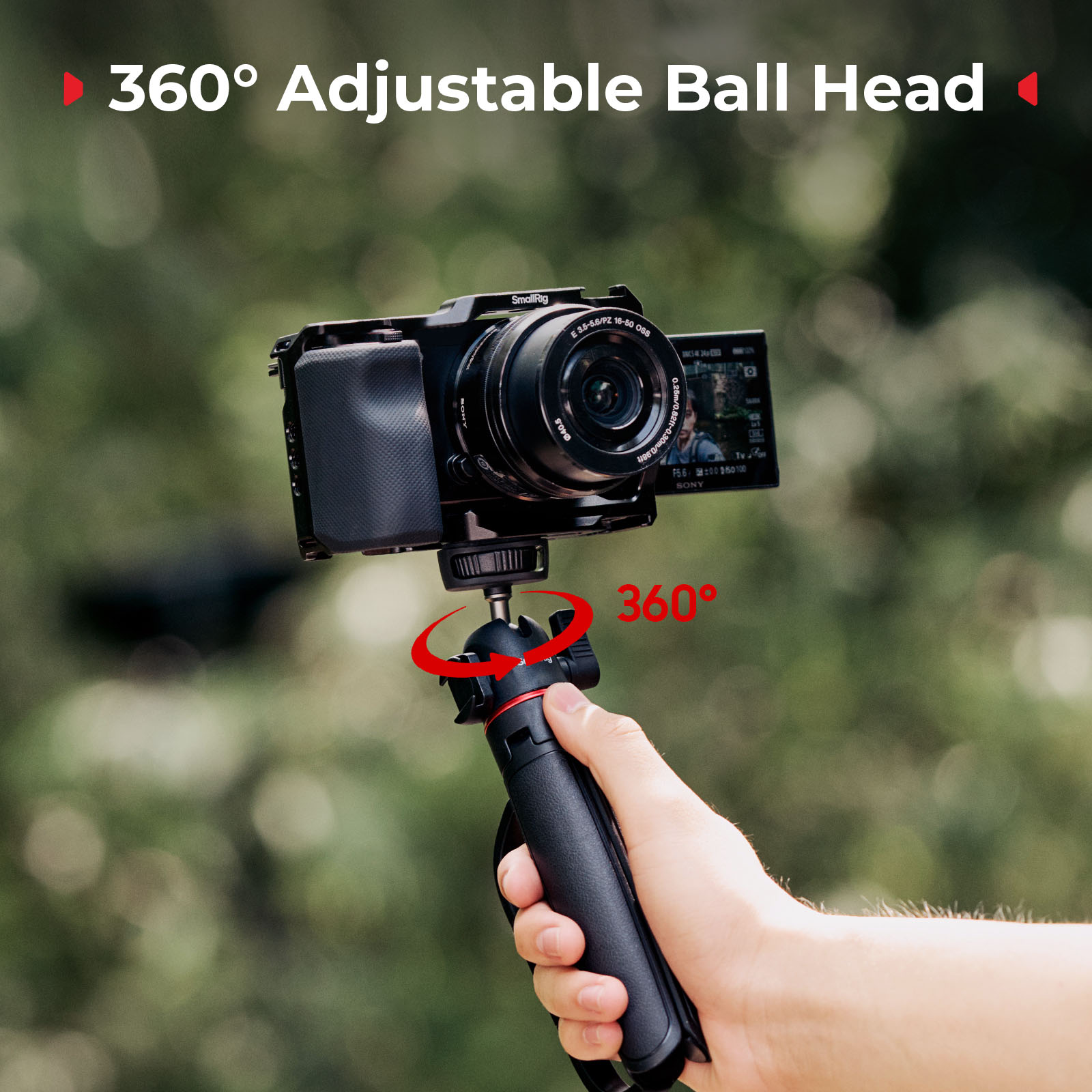 Tripod Vlog SmallRig VT-15 Ben - Lacrosse Stick Head ulasan dan harga